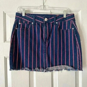 American Eagle Denim Mini Skirt with Stripes